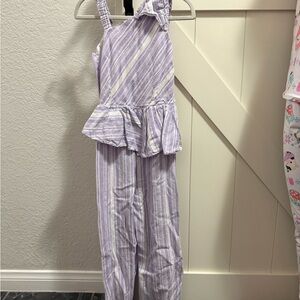 Habitual Lavender and White Jumpsuit